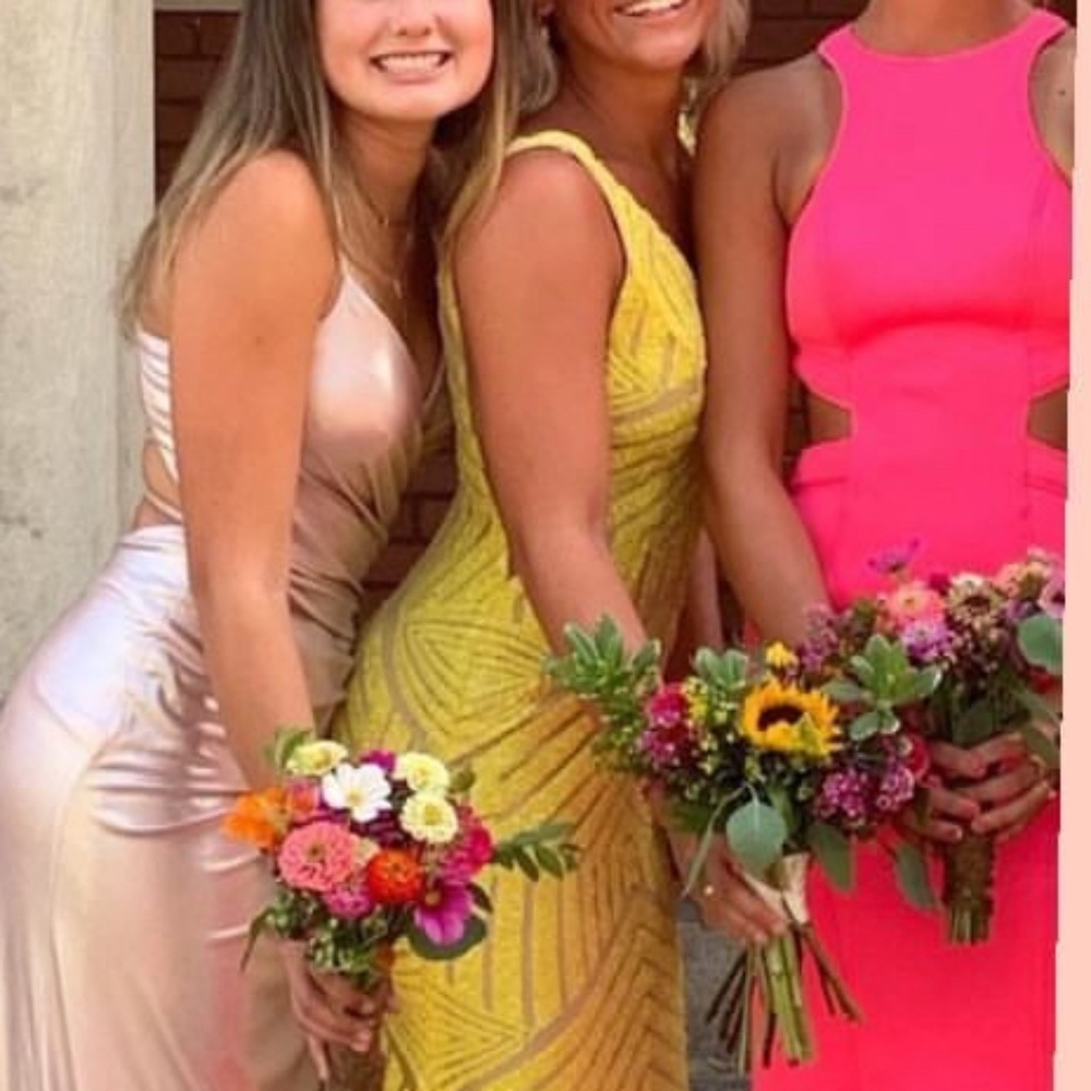 Rose gold prom dress